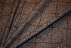 Let beklædningsuld med tern - kold brun melange og varm brun melange