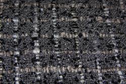 Groft vævet viskose/ polyester - sort