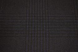 Beklædningsuld med tern - sort og blå