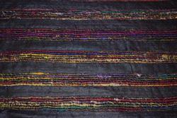 Silke med striber - Sort og multicolor