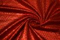 Polyester jersey med metallic folie og hologram prik - rød