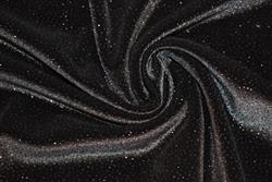 Stretch velour med glimmer - Sort