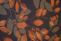 Viskose crepe med blad print 180g/m - sortblå, grå, brændt orange, orange mm.
