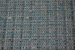 Bouclé m. lurex 400 g/m - Grønturkis, petrol, offwhite, sølv lurer mm.