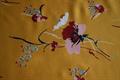 Let silke med blomster print - varm karrygul 60g/m2