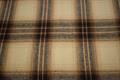 Bomulds flannel m/ tern (Cotton yarn dyed brushed checks) 150g/m - Brun, Offwhite, beige og blå