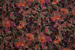 Uld/silke med print - blomst
