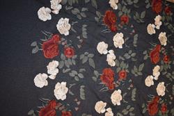 Kraftig Jersey med broderi - Koksgrå melange, brændt orange/rust, bordeaux, grøn, cremefarvet mm.