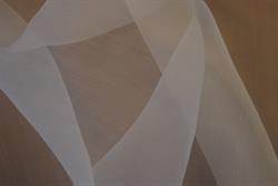 Silke chiffon med struktur - off white