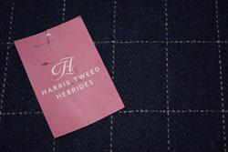 Harris Tweed (Hebrides) med tern 500 g/m - Marineblå melange og offwhite