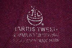Harris Tweed (Hebrides) med sildebensvævning 500 g/m - Cerise melange