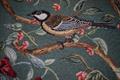 Gobelin/ jacquard med fugl - Støvet grøn