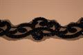 Broderet bort besat med perler - Sort