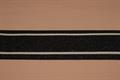 Linningselastik (dekorativ) 4cm - Sort lurex og beige