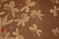Silke med print - beige m/ laksrosa blomst